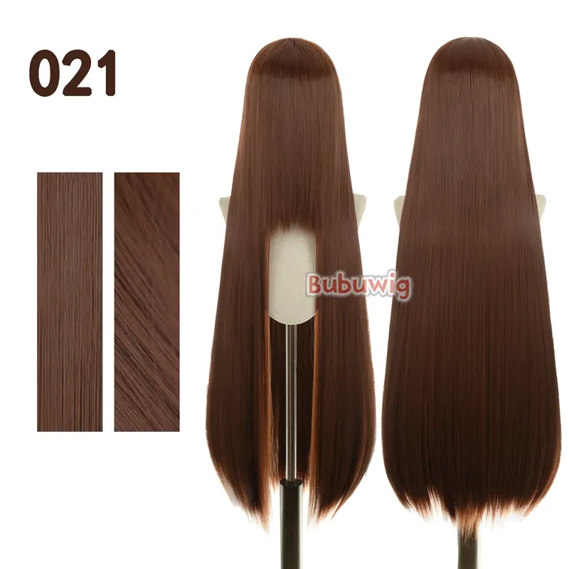 Bubuwig Synthetic Hair 100cm Long Straight Pure Color Cosplay Wigs Over 100 Colors Black White Red Blue Brown Wig Heat Resistant - Image 86