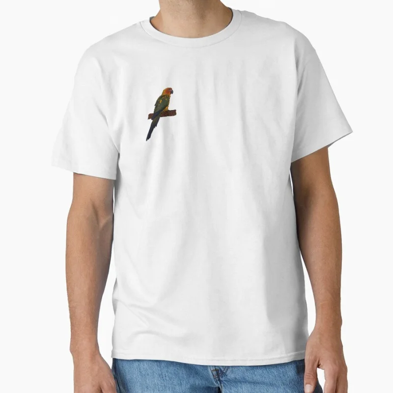

Sun conure fledgeling Cute Pet bird Gift T shirt for man Large size Tops Funny parrot Graphic Printed clothes