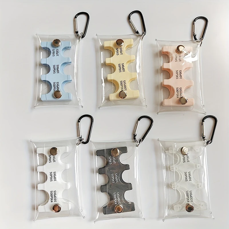 

Colourful Portable Coin Clip Organizer Small Wallet Loss Prevention Clip Japanese Currency Sorting Travel Transparent Card Case