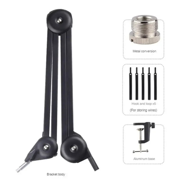 a43i-foldable-live-desktop-microphone-metal-stand-with-built-in-spring-cantilever-stand-springless-microphone-standa