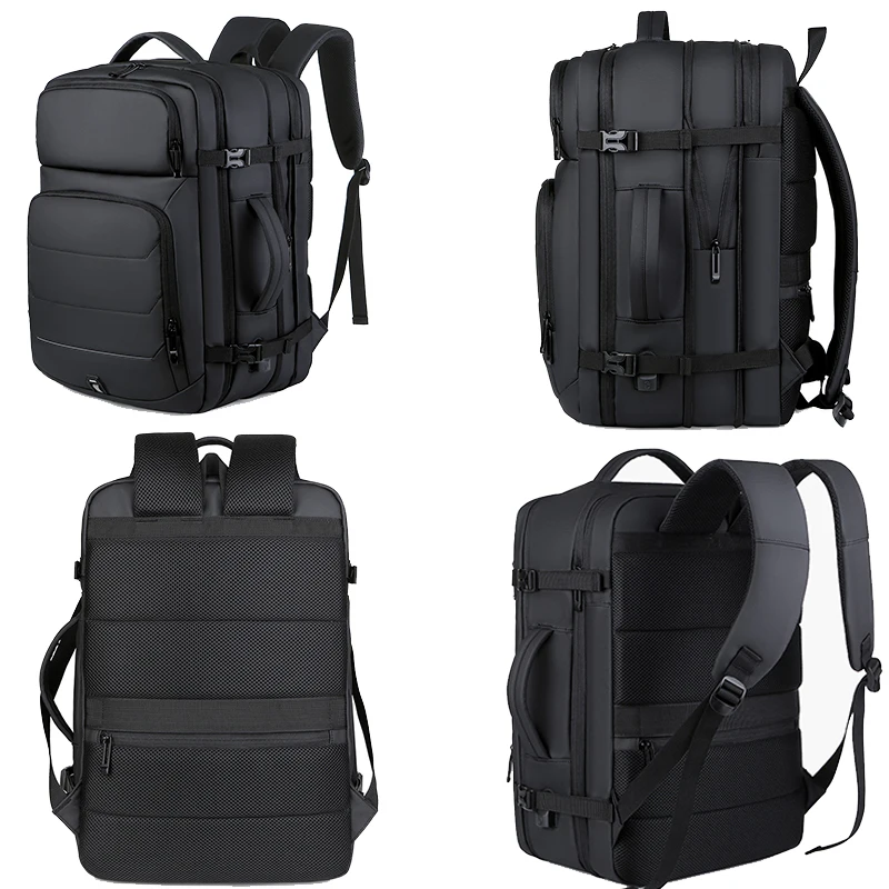 Mochila Laptop expansível para homens, saco impermeável para notebook, mochila USB, viagens esportivas, mochila de escola masculina, mochila para