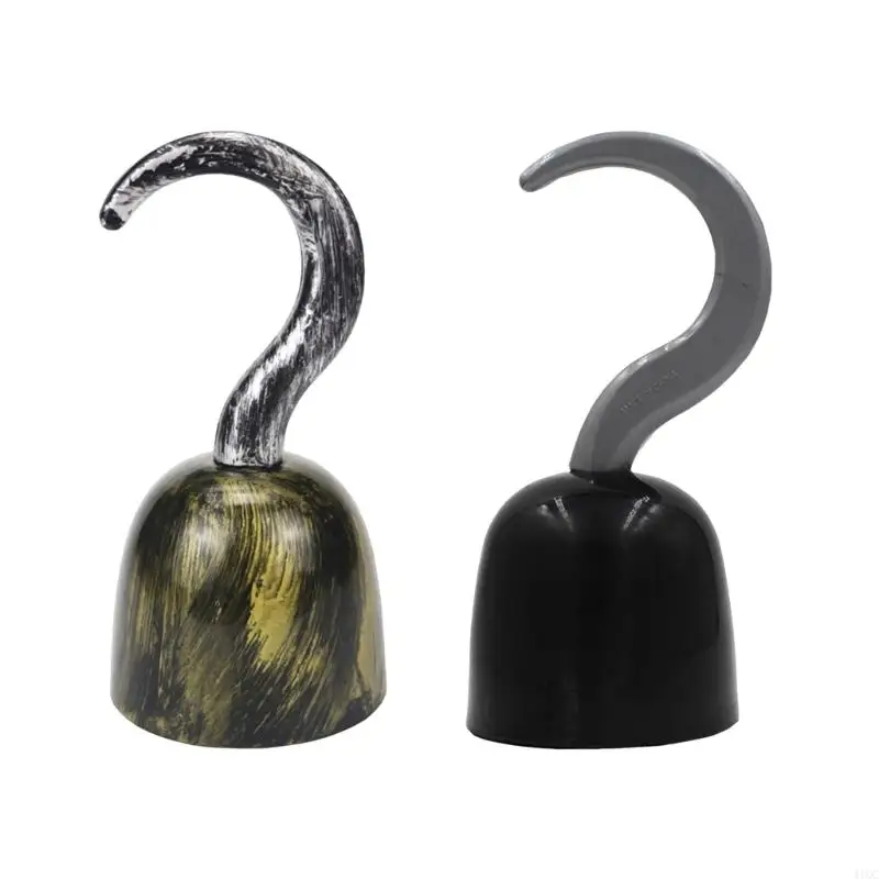 Pirate Hook Hand Pirate Costume Accessory Hook Prop with Plastic Hand Grip Design for Halloween Parties, Stage Shows and Costume