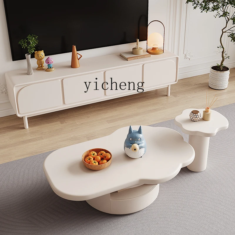 Z Cream Style Large and Small Tea Table Silent Style Small Apartment Shaped Child and Mother round Tea Table