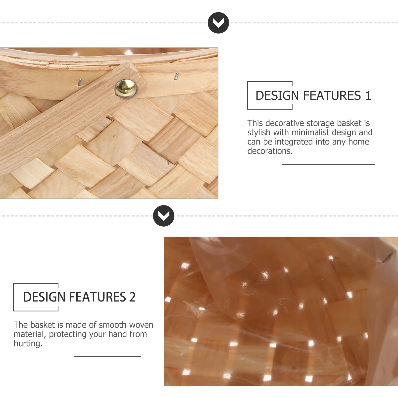 

Small Wooden Woven Basket Handmade Bamboo Storage Hamper For Home Office Restaurant Organizing Snacks Rattan