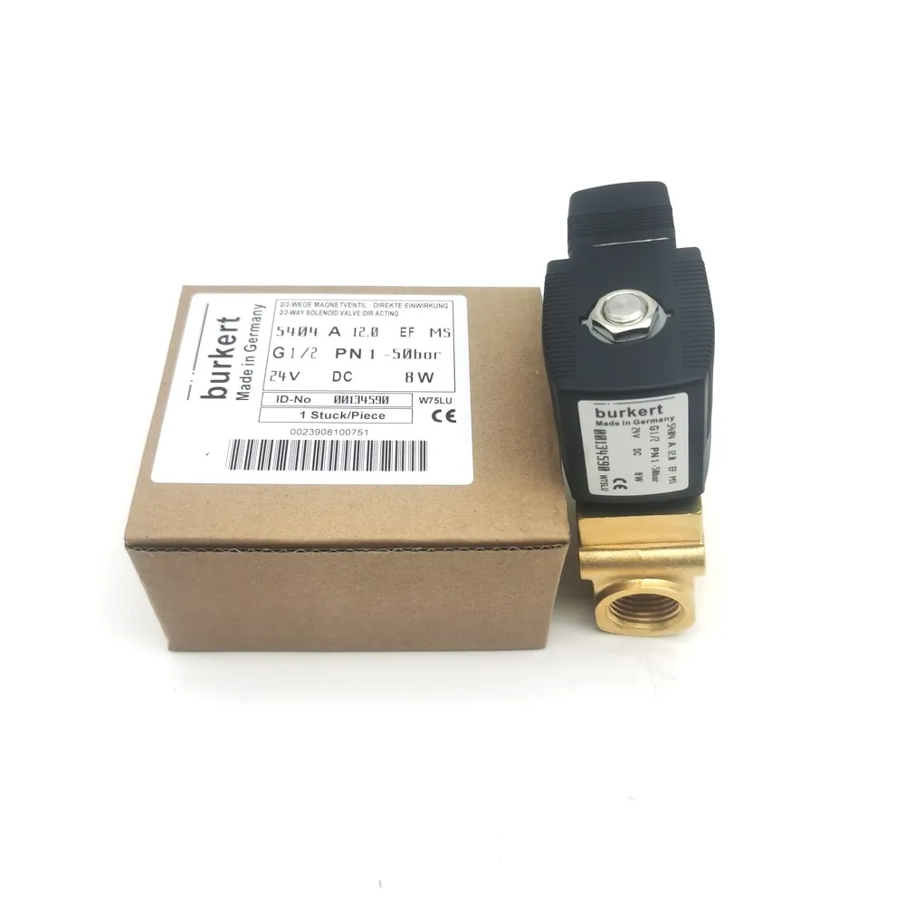 Burkert 00134590 2/2Way G1/2 Solenoid Valve Type 5404 NC 12MM Orifice Brass Body 24VDC