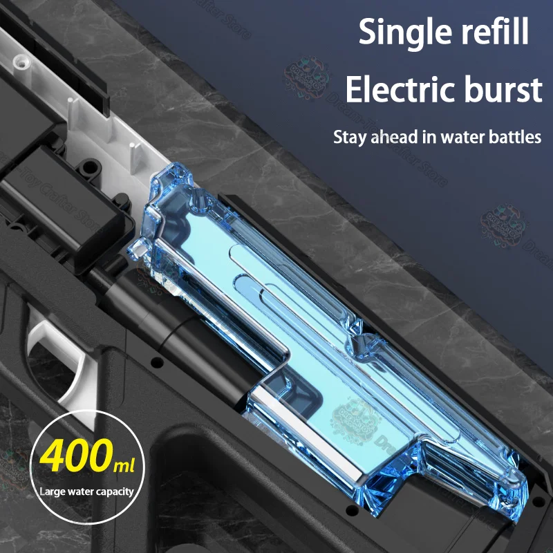 電動水鉄砲のおもちゃ子供用自動吸引ブラスター屋外ビーチソーカー夏のバトルスプラッシュシューティング楽しいスプレーガン
