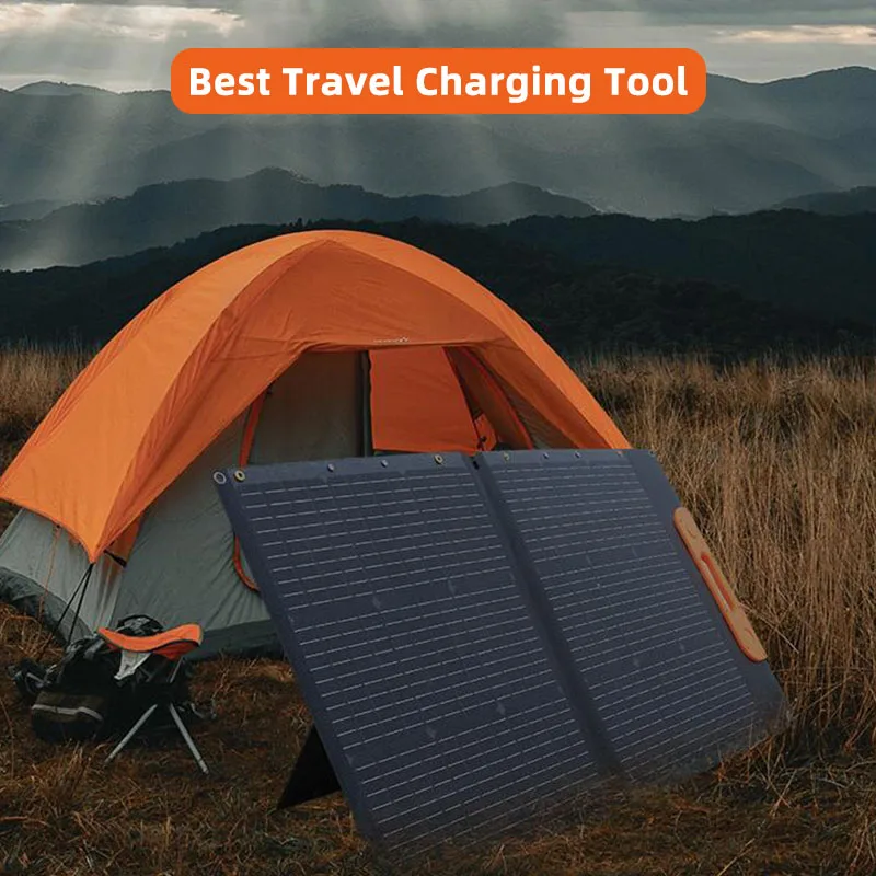 المحمولة 100 واط لوحة طاقة شمسية قابلة للطي 18 فولت المزدوج USB نوع-C تيار مستمر ميناء شاحن بالطاقة الشمسية لمحطة الطاقة RV التخييم خارج الشبكة التعتيم #5