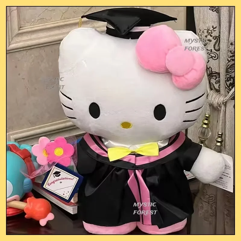 In Stock 35cm Melody Kuromi Cinnamoroll Graduation Gown Dolls Gift Graduation Doll Gift Hello Kitty Anime Plushies Doll Plush