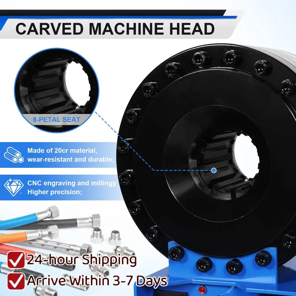 

Hose Squeezing Machine With 8 Sets Dies 0.24-1.1 Inch Crimping Range 2000KN High Pressures for Automotive Industrial