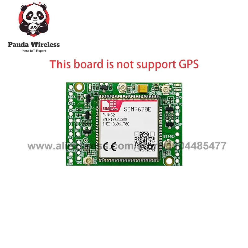 SIM7670E CAT1 CORE BOARD GEEN GPS-module Dual-row Pin LTE B2/B4/B5/B12/B13/B66 Cat1 4G Qualcomm chip Breadboard Met FPC Antenne