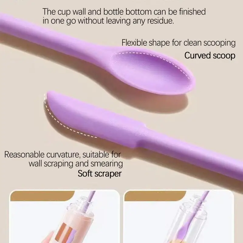 Makeup Spatula Double-Headed Scraper Silicone Small Tip Cosmetics Foundation Cream Mini Dig Spoon Beauty Care Accessories