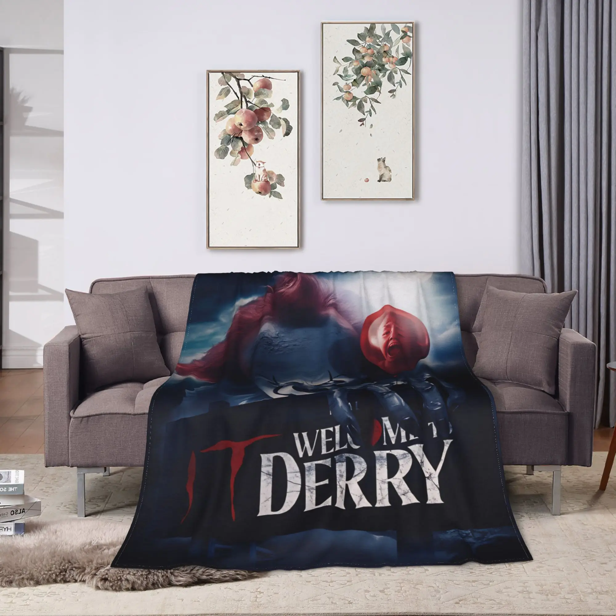 تكنولوجيا المعلومات مرحبا بكم في ديري 2025 بطانية جودة لينة الفراش الدافئ يلقي الشتاء طائرة السفر الأريكة كرسي مفرش مضحك