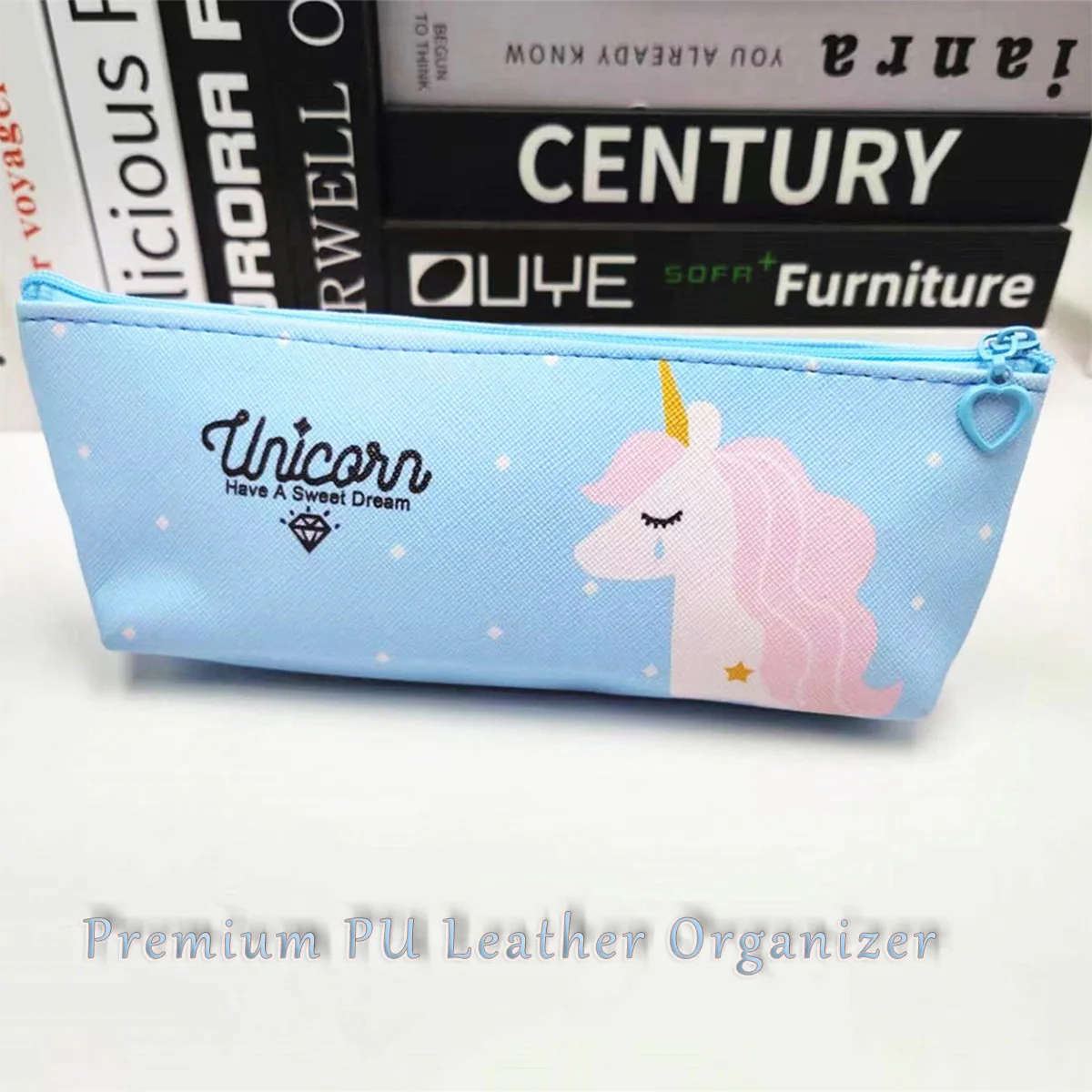 Einhorn-Federmäppchen aus PU-Leder, wasserdicht, Schul-Organizer, für den Schulanfang, College-Briefpapier, Tasche, Studenten-Geschenk, Teenager