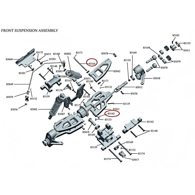 Piezas de coche VRX RC 85165 pasadores interiores superiores delanteros y pines interiores inferiores delanteros/traseros para VRX-1(E) RH801 y 811/VRX-2(E) RH802 y 812