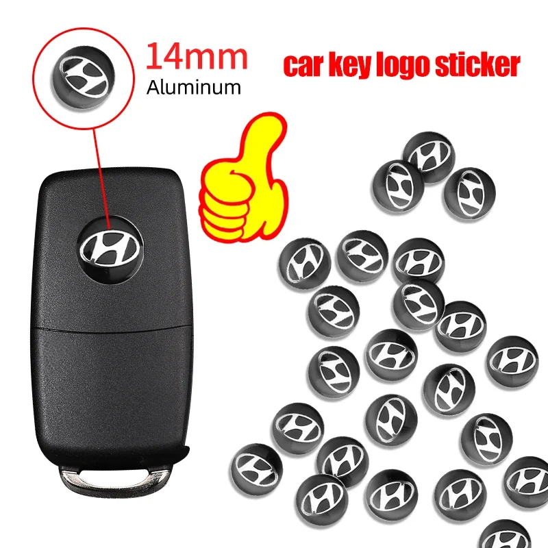 

14mm Car Key Badge Emblem Replacement Car Key Sticker For Hyundai Tucson Accent Elantra Santa fe Sonata I20 I30 I40 ix25 ix35