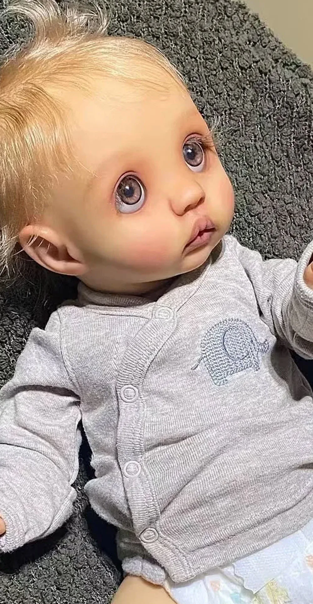 

Peeka Full Vinyl Body 16inch Reborn Doll Lifelike Multiple Layers Painting 3D Skin With Hand Root Hair Visible Veins