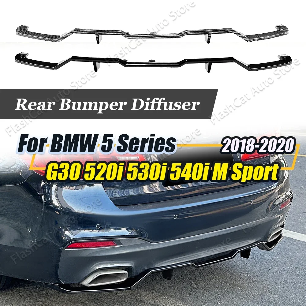 G30 Car Diffuser Side Corner Protector Spoiler For BMW 5 Series G30 M Sport Rear Bumper Lip Splitter 520i 530i 540i 2018-2020