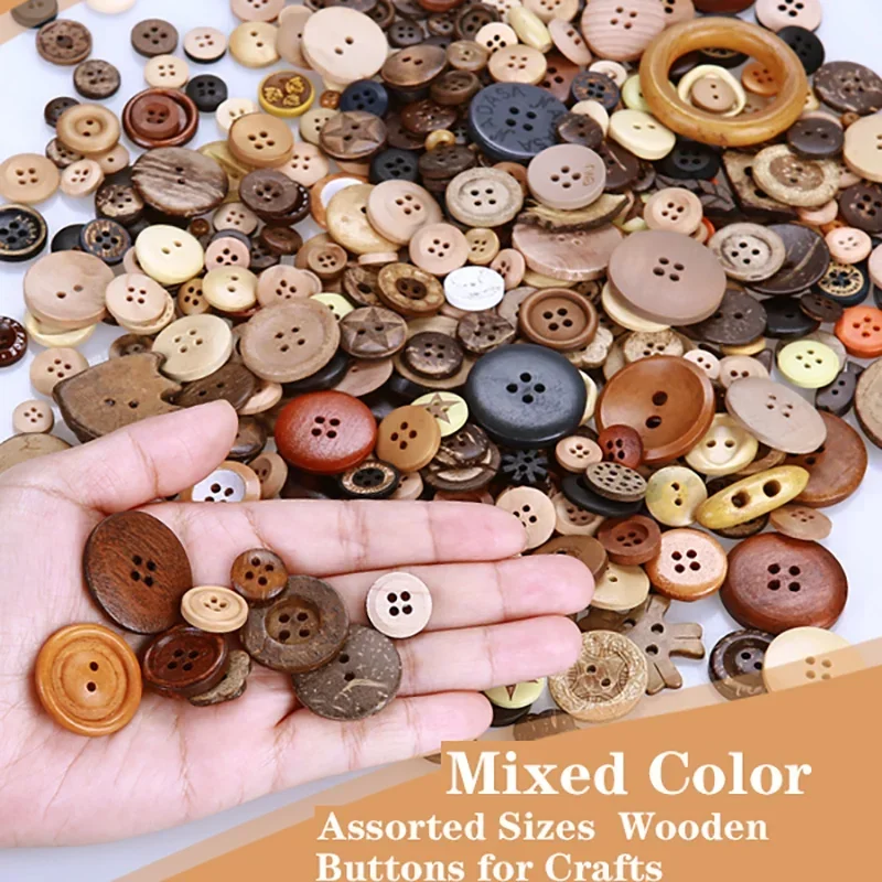 70-100PCS Mixed Color Round Buttons 1-3cm Sewing Resin Buttons DIY Manual Button 2/4Holes Button For Handmade Sewing Accessories