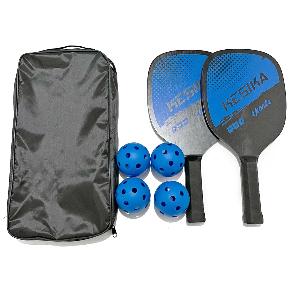 2pcs Pickle Paddles Rackets Set + 4 Balls Kits Portable Anti Slip Sports Racquet