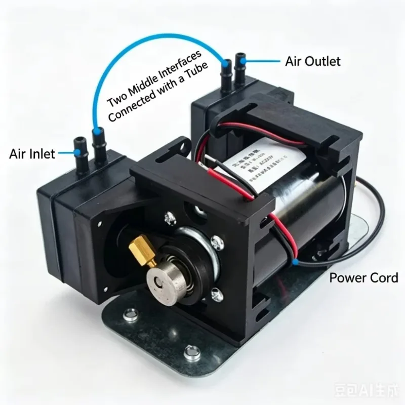 12V 220V Double Head Diaphragm Vacuum Pump Mute Micro Positive Negative Pressure Air Pump For Beauty Instrument
