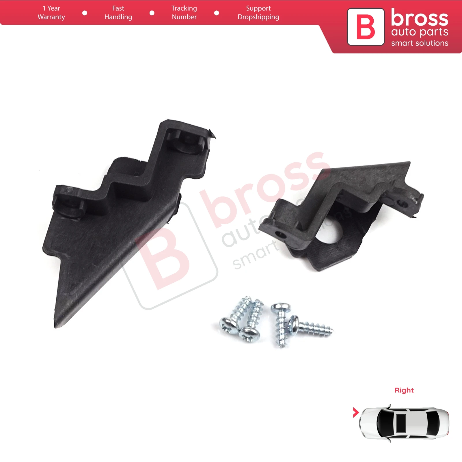 BHL33 Car Headlight Housing Repair Mount Holder Bracket Tab Clips Kit Right Side for VW Polo MK5 6R 6C 61 2009-2016 6R0998226