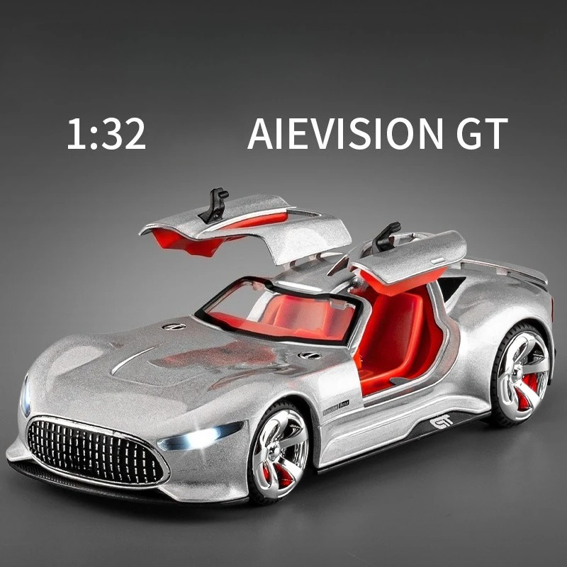 

1:32 GT Simulation Diecast Metal Alloy Model car Sound Light Pull Back Collection Kids Toy Gifts
