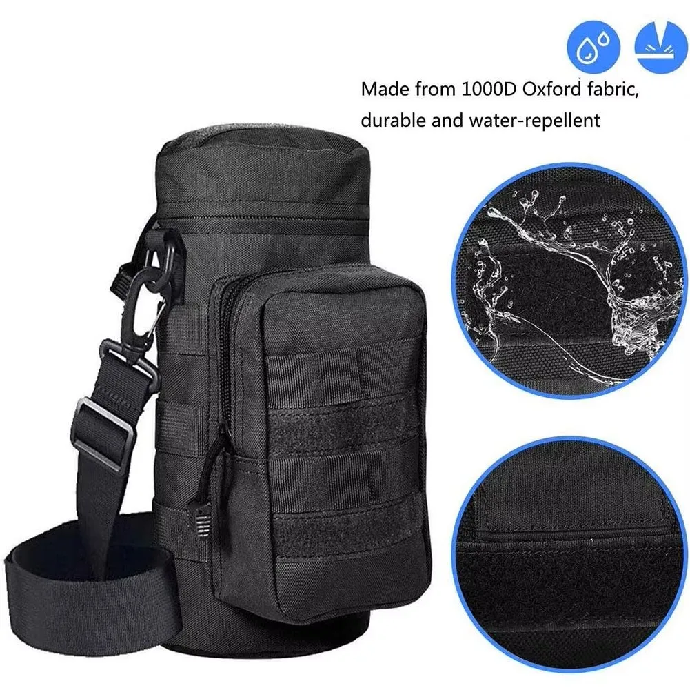 Motorcycle Bottle Holder Motor Insulated Kettle Bag Quick Release Water Cup Holder With MOLLE System On Motorbike Bag