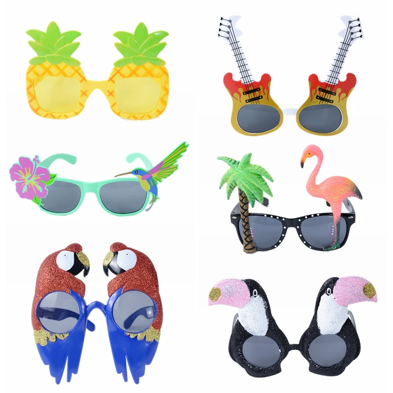 Funny Glasses Hawaii Tropical Party Pineapple Bird Guitar Sunglasses Wedding Birthday Novelty Costume Party Photo Props Supplies