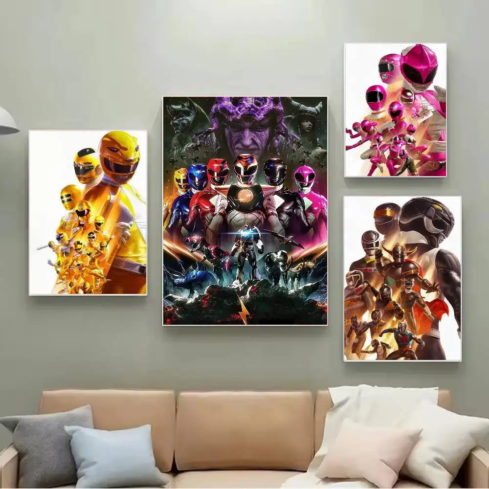 1 قطعة M-Mighty Morphin Power Rangers المشارك ذاتية اللصق الفن ورق مقاوم للماء ملصق مقهى بار غرفة جدار ديكور