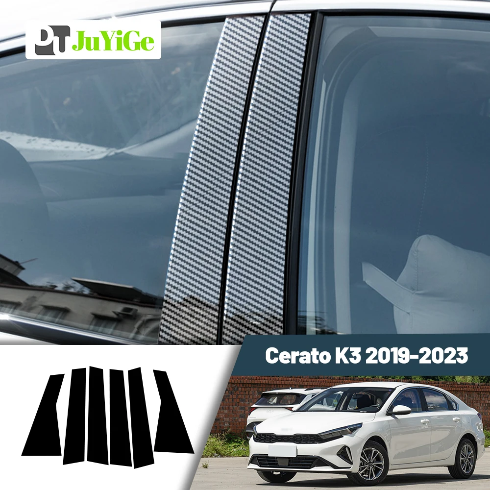 

Glossy Black Carbon Fiber Window Door Deal B C Pillar Post Cover Sticker For Kia Cerato K3 2019-2023 2020 2021 2022