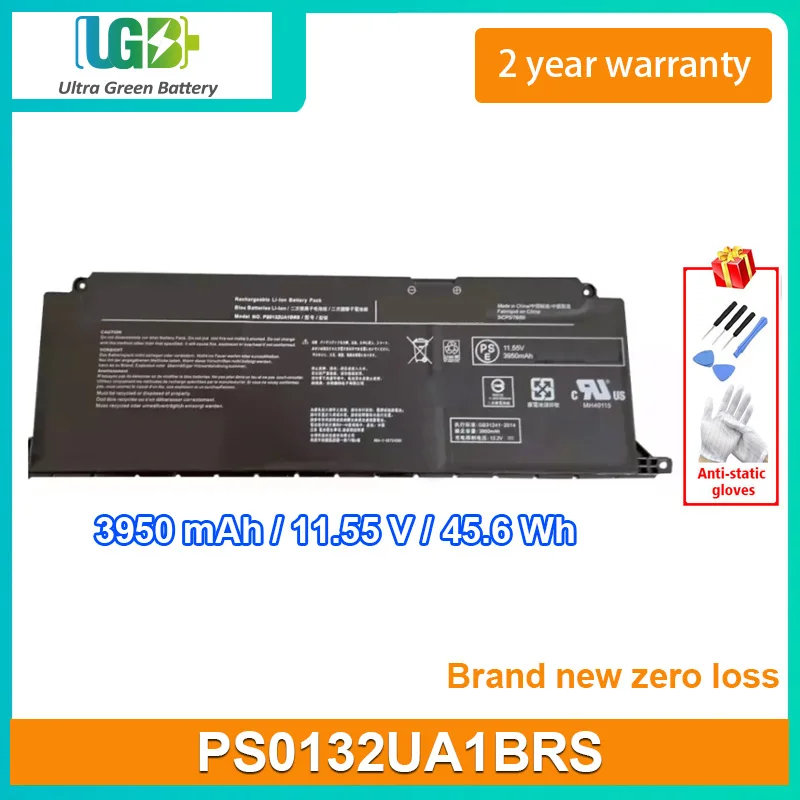 

UGB Новый PS0132UA1BRS Аккумулятор для TOSHIBA dynabook PS0132UA1BRS Аккумулятор для ноутбука 3950 мАч 45,6 Вт/ч 11,55 в