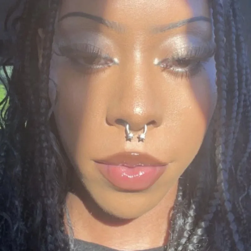 نجمة على شكل الحاجز الأنف خواتم الجراحية الصلب ثقب مجوهرات للجسم العمودي ستار الغضروف القرط هوب الشفاه خواتم للنساء الرجال