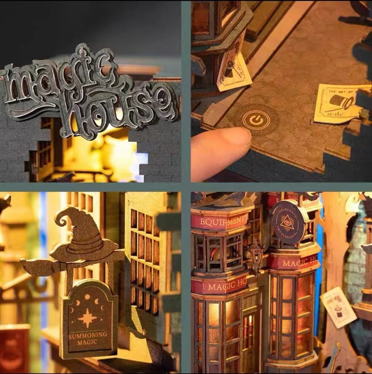 Robotime Book Nook Series Stories in Books Sunset Alley Magic Dark Alley Miniature Model Desktop Decor Ornament Collectible Gift