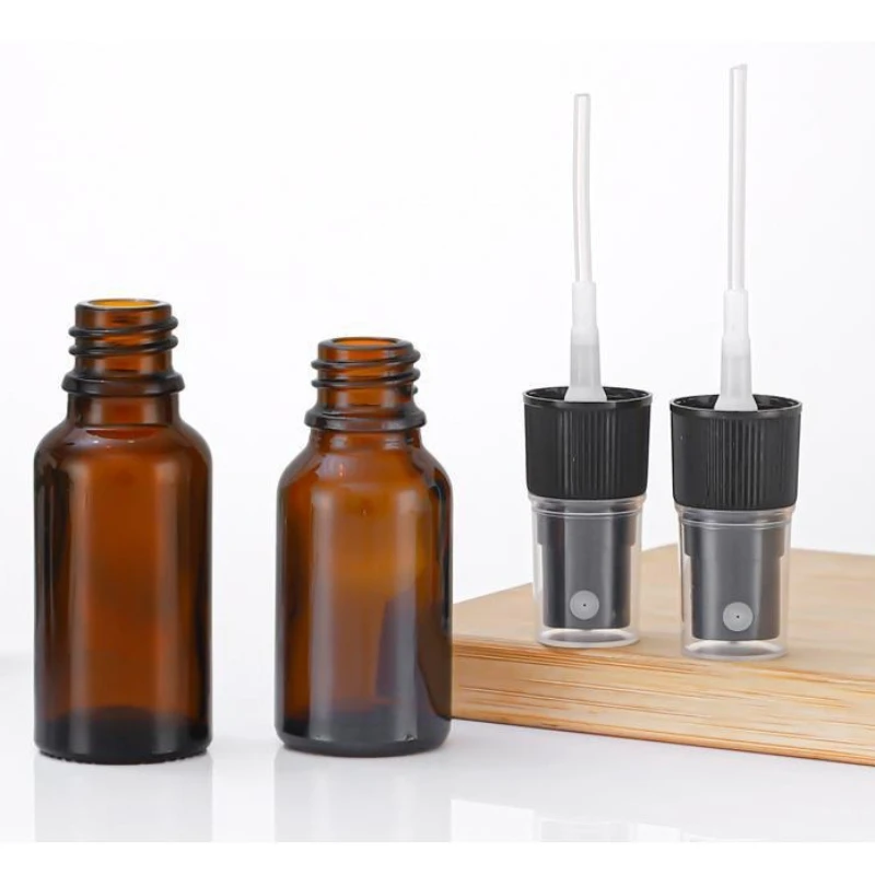 1/2 قطعة 5/10/30/50/100 مللي زجاجة رذاذ من الزجاج البني العنبر الزجاج السفر إعادة الملء زجاجة المحمولة العطور مضخة ضغط الزيت العطري #4