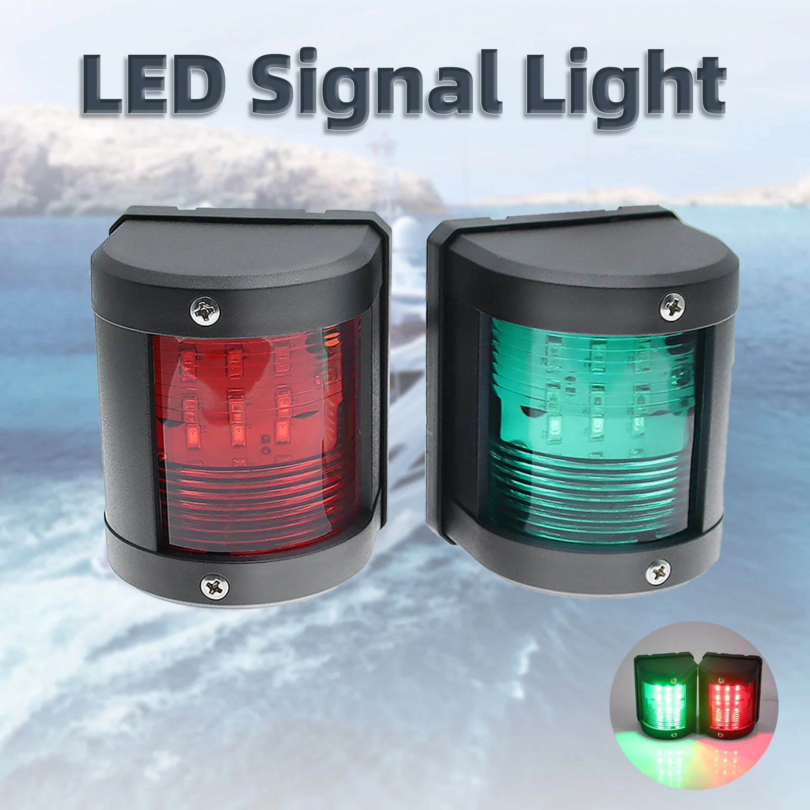 12V/24V LED-Navigationssignalleuchte IP66 Wasserdichte Warnlampe Seegang-Beleuchtung für Marine-Boote und Yacht-Zubehör – Detail 2