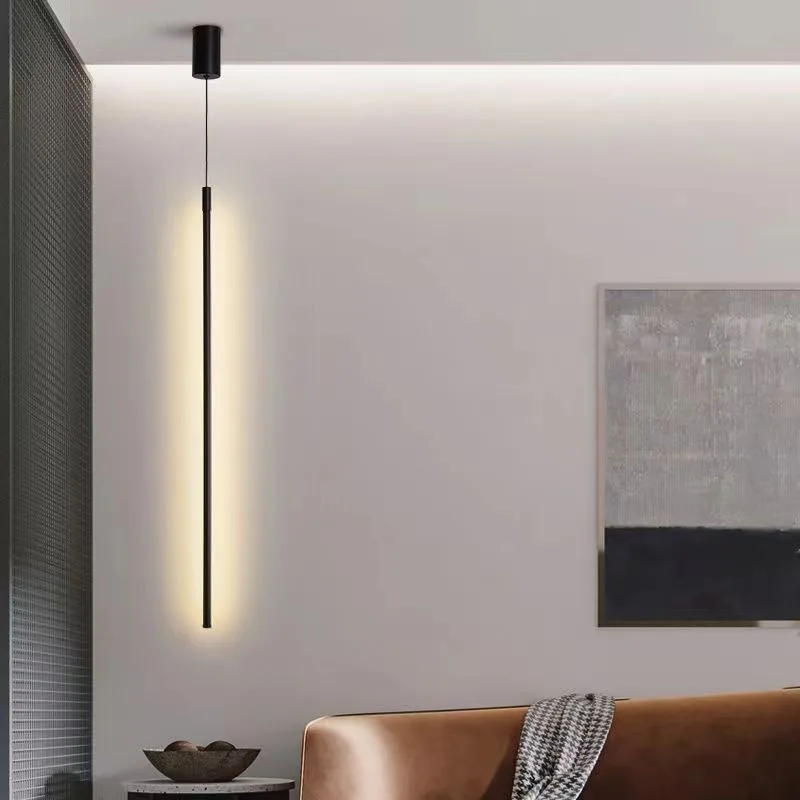 Imagem -04 - Modern Led Long Pendant Light Living Room Background Wall Sala de Jantar e Quarto Fundo de Cabeceira Decoração de Casa