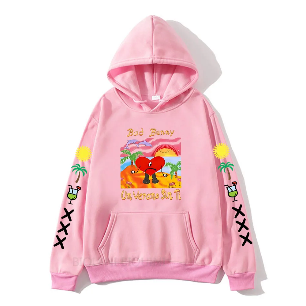 Un Verano Sin Ti Bad Bunny Hoodie Funny Cartoon Graphic Printed Sweatshirts Aesthetic  Autumn/Winter Pullovers Hooded Fleece