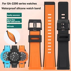 For CASIO GA-2000 GA2000 GA-2200 PRG-600 prg-650 PRW-6600 Series Watch Chain Soft Silicone Rubber Strap Orange Wristband 24mm