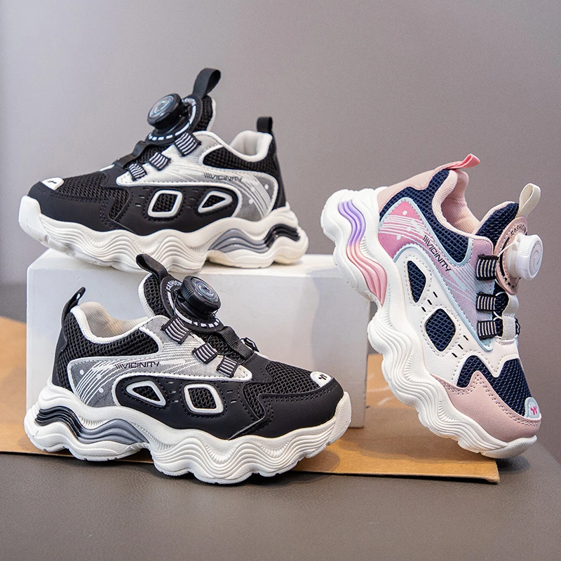 

Children Casual Light Resilience Shoes Mesh Sneakers Boys Sport Tennis Sneaker Baby Girls Spring Fashion Mesh Black Running Shoe
