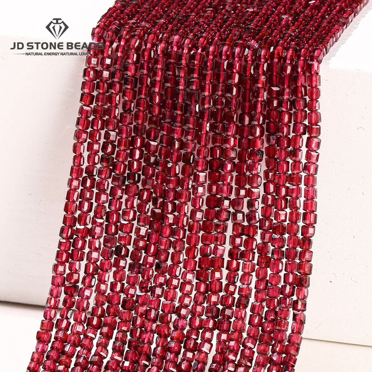 

Natural Garnet Faceted Cube Square Shape Bead Loose Spacer Gemstone Tiny Bead for Jewelry Making DIY Necklace Bracelet Accessory