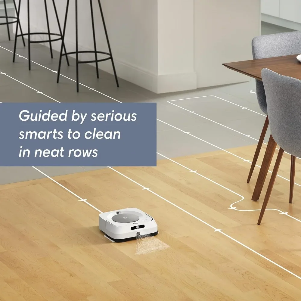 Ultimate Robot Mop-connessione wi-fi, Spray a getto di precisione, mappatura intelligente, ideale per più stanze, ricariche e riprese, bianco