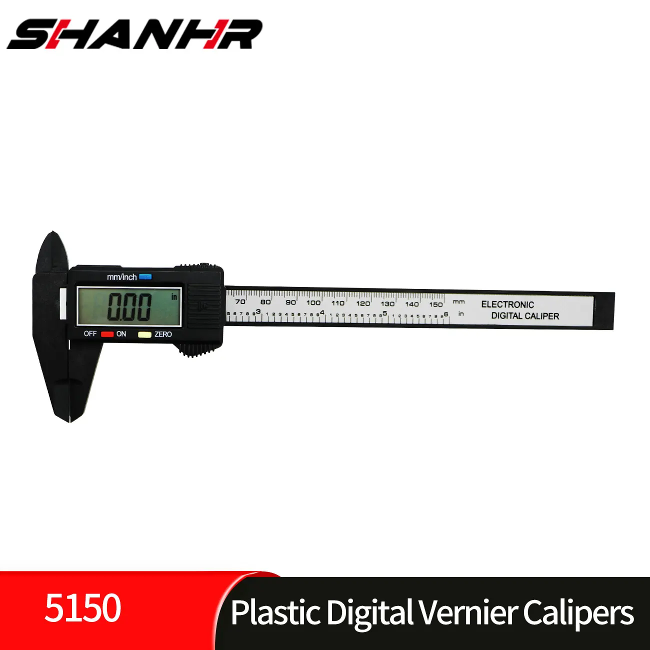 SHANHR Digital Vernier Calipers 150 mm 6 Inch LCD Electronic Carbon Fiber Gauge Composite Vernier Calipers Micrometer