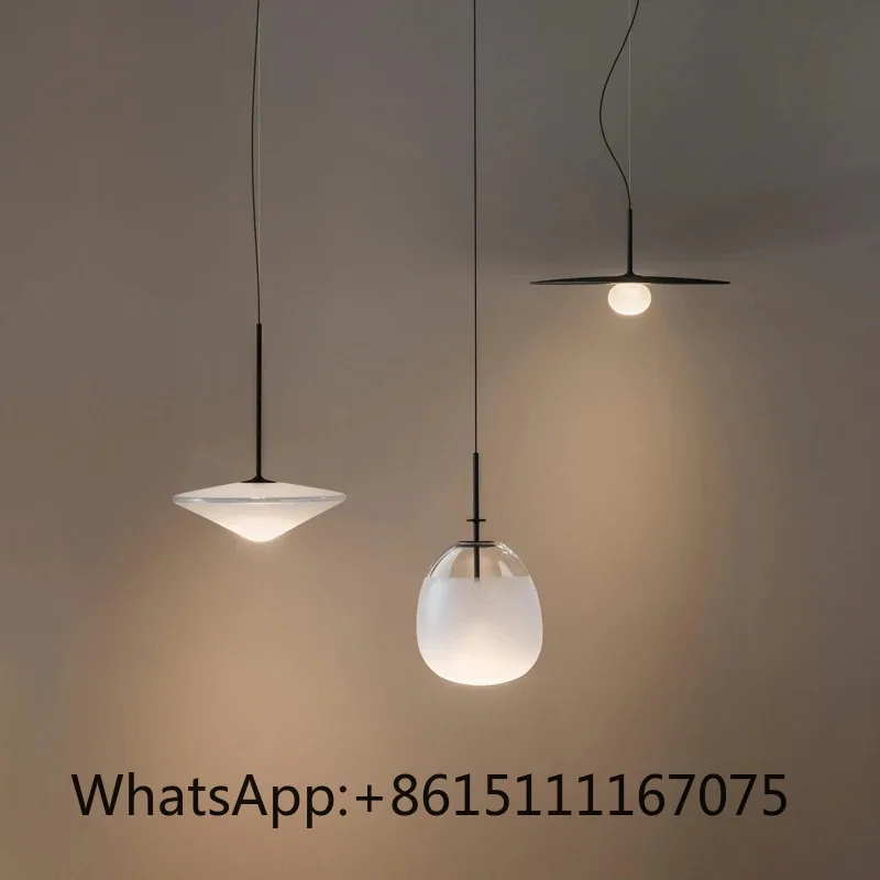 Spanish Style Glass Bedside Pendant Light Danish Mid-Century Minimalist Designer Lamp Bedroom Bar Restaurant Decor Light