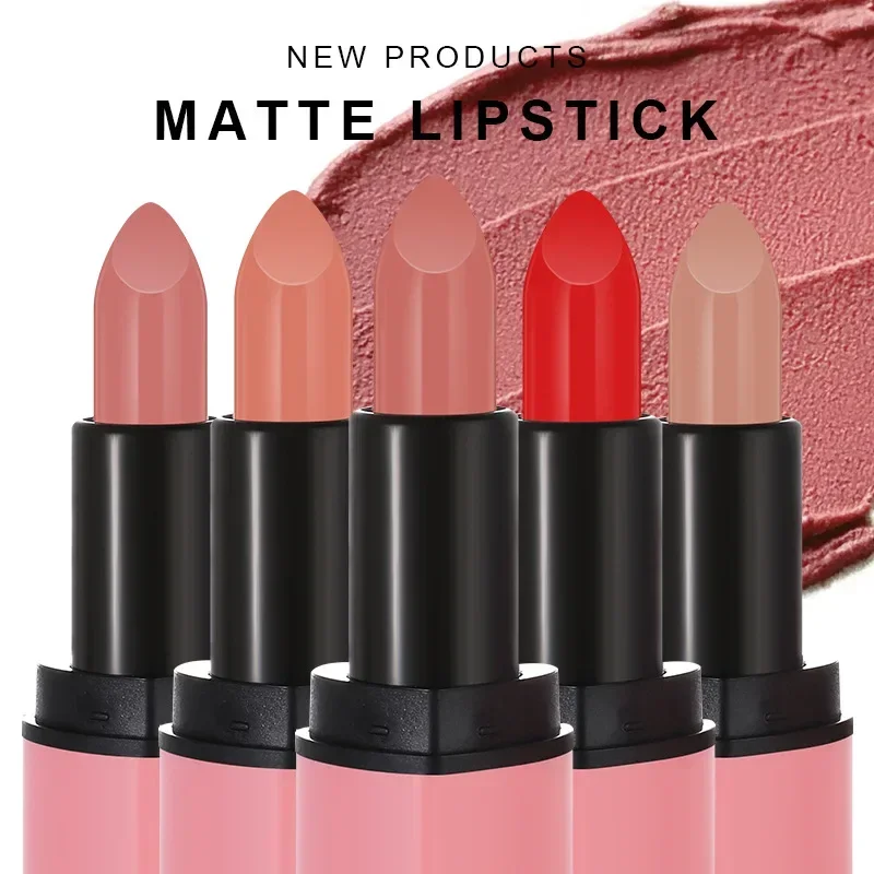 Heallor ลิปสติกหัวใจแห่งความรักที่น่ารัก lipstik Nude Matte กำมะหยี่สีชมพูสีแดงกันน้ำลิปสติกติดทนลิปบาล์มคราบชุดลิปสี mA