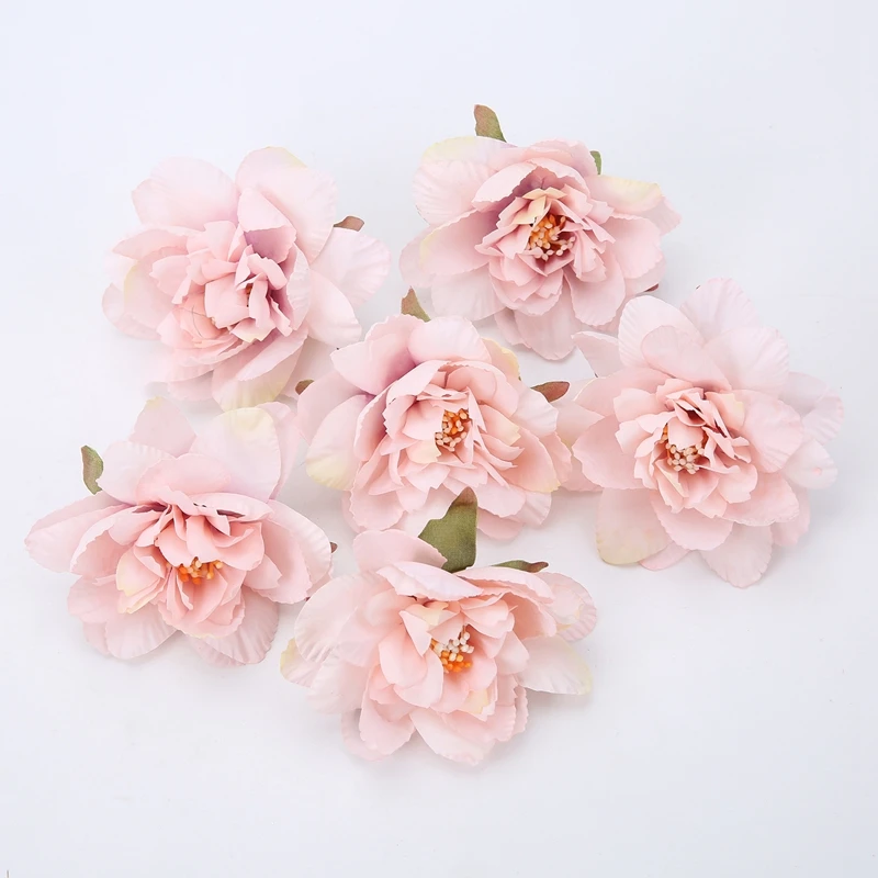 5Pcs Artificial Flowers 7.5cm Fake Flowers Heads for Home Room Dceor Garden Wedding Marriage Decoration Garland Gifts Accessory