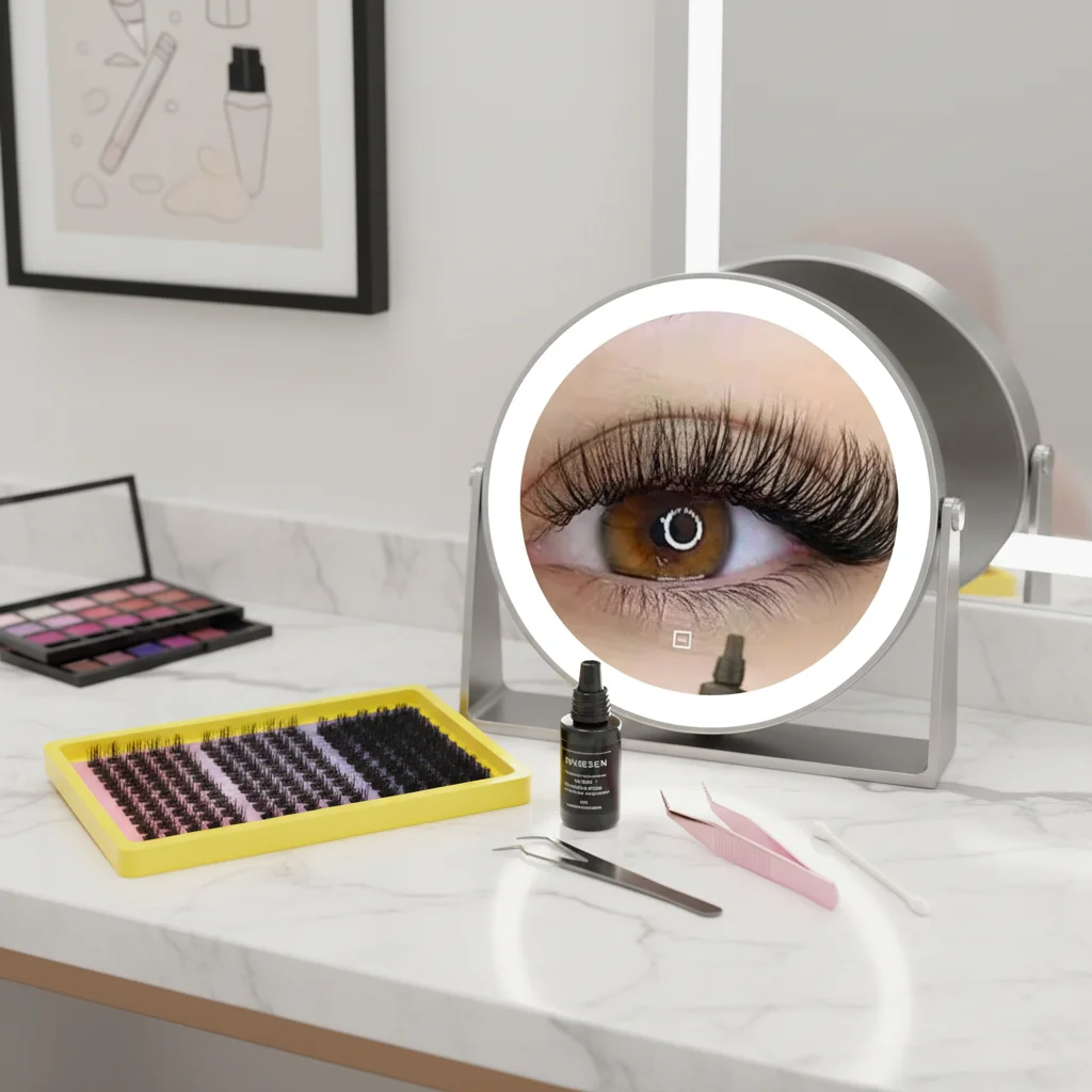 مجموعات الرموش الصناعية ذاتية الصنع مراوح حجم مسبقة الصنع 30-100P ملحقات رموش سميكة طبيعية فردية مكياج تنكري #3