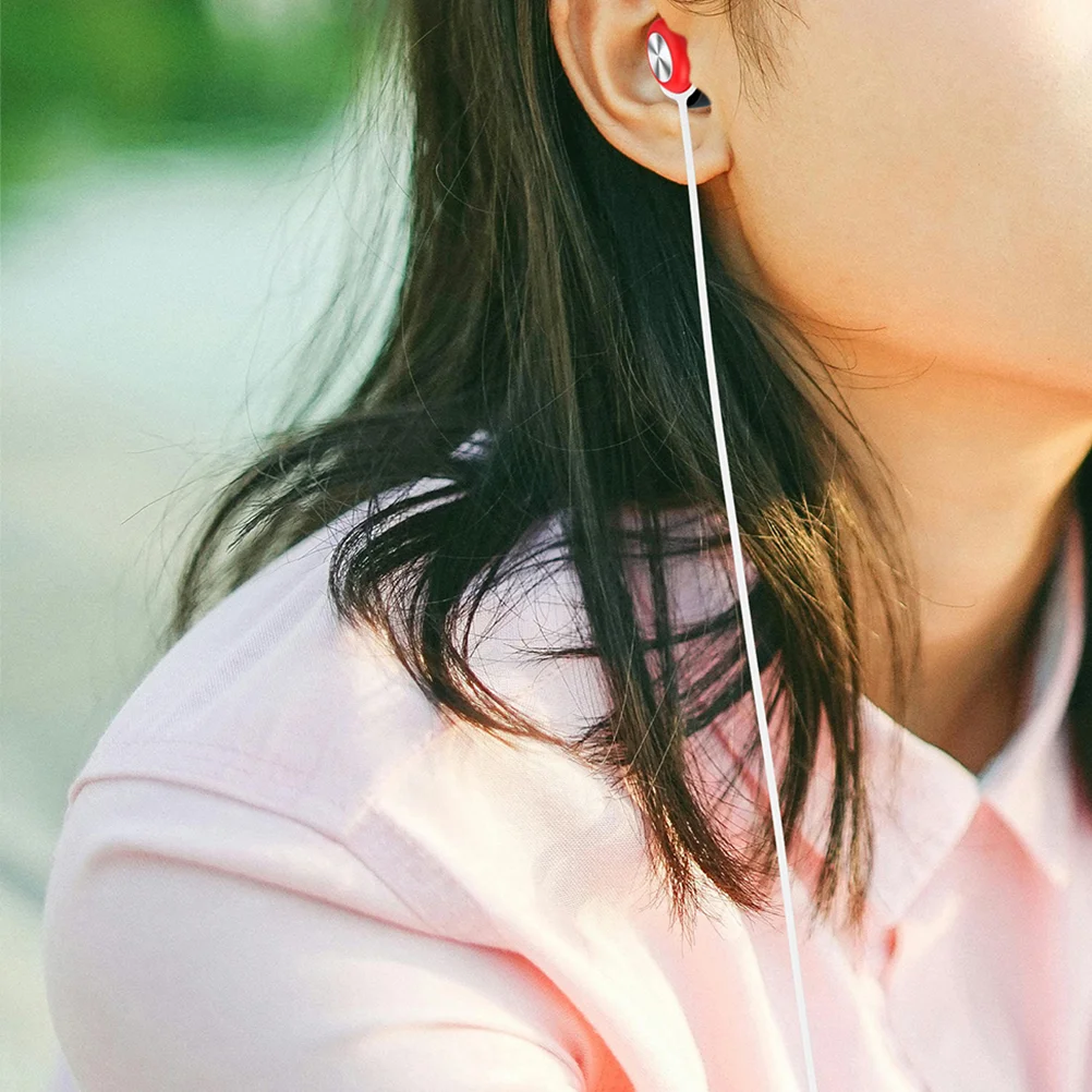 2 Pcs Headphone Lanyard Ear Buds Silicone Strap Earphone for Sports Detachable Silica Gel Connection Rope Anti-lost Straps