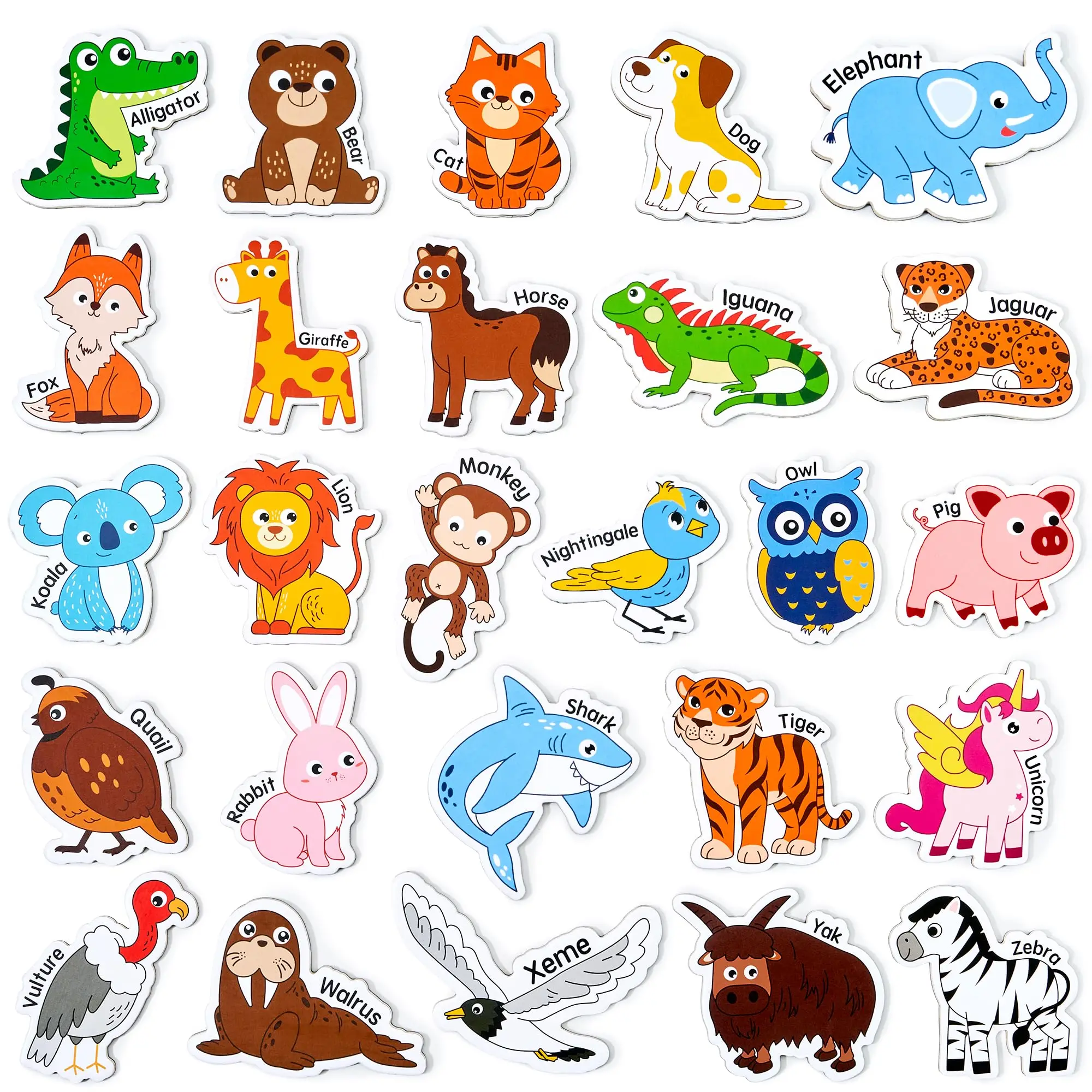

26 Cute A-Z Animals Fridge Magnets for Toddlers, Magnetic Animal Refrigerator Toys, Fun Educational Learning Gifts for Toddlers