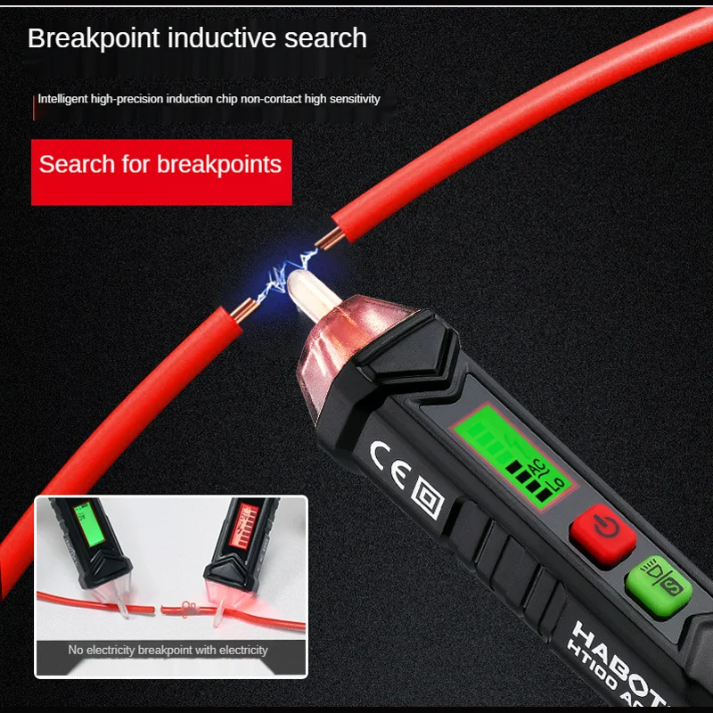 Habotest - Non-Contact Voltage Measurement Smartpen, HT100E, Alarm, DC, Tester, Sensor
