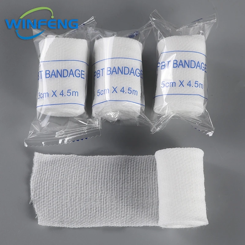 10Pcs Emergency First Aid PBT Elastic Bandages Breathable Cotton Wound Care Dressing Gauze Medical Nursing Survival Kits